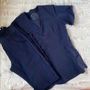 Figs Navy Moto Scrub Set XXS